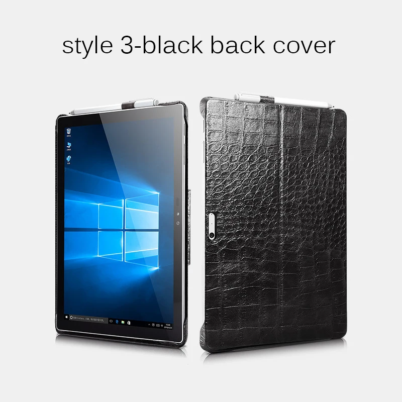 back cover Чехол для планшета Surface Pro 7, масляный воск, натуральная кожа, подставка, держатель клавиатуры, защитный чехол для microsoft Surface Pro 6 Pro 5 Pro 4 - Цвет: back cover
