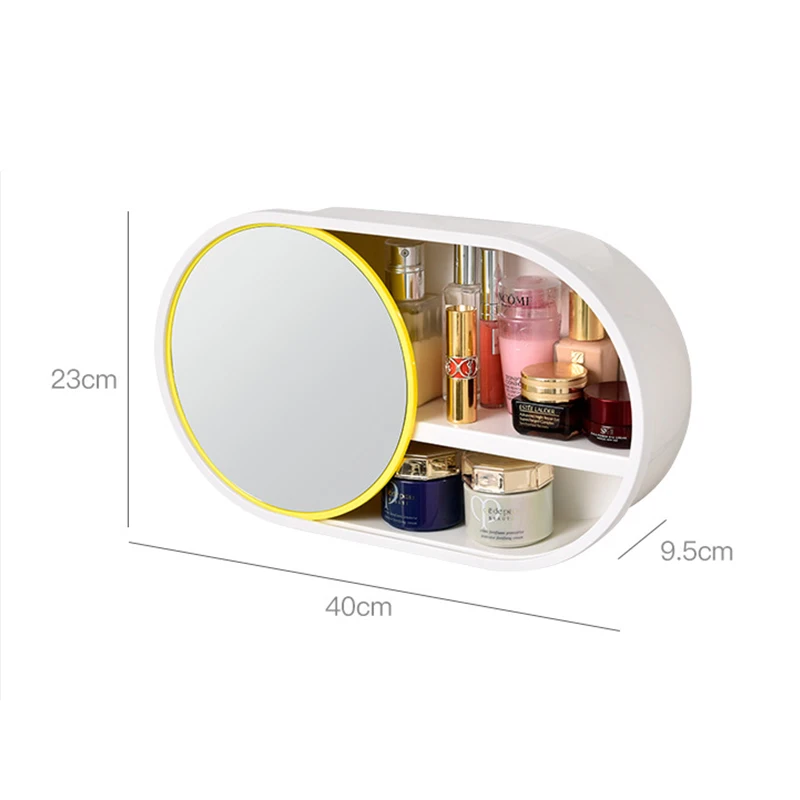 Настенный ящик для хранения косметики зеркало с одним свободным дыроколом