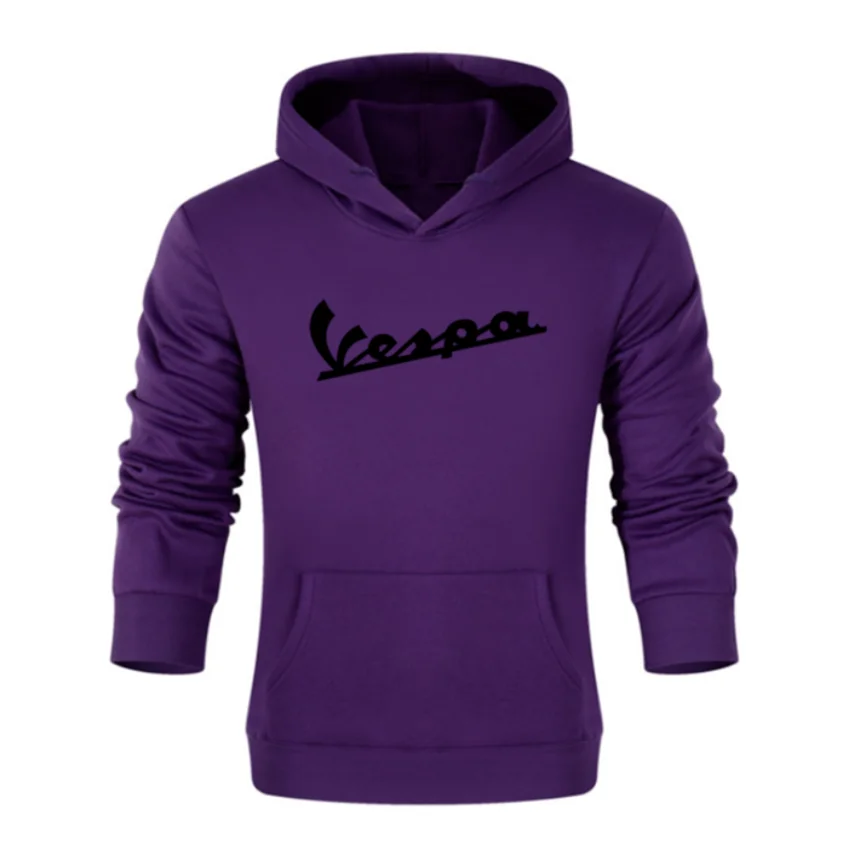 

2021Vespa Spring Men's Hoodie Pullover Motorcycle Letter Print Candy Color Men Women's Explosive Casual Street Sportswear Hoodie