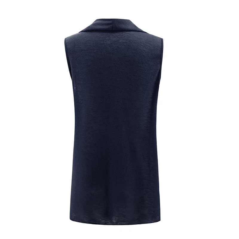 Женский Теплый жилет однотонный Свободный кардиган без рукавов асимметричный |