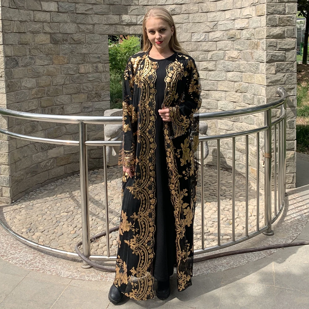 

Eid Open Abaya Дубай, Турция, мусульманский кардиган, платье, женская одежда для ислама, женское кимоно