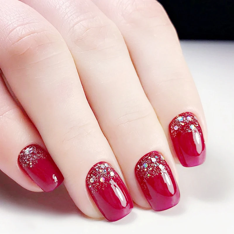 24Pcs Fake Nails Detach Nail Color Glue False Press on Wholesale Tips Art | Красота и здоровье