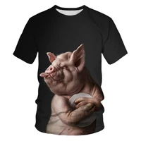 2021 summer mens t shirt new trend 3d printing pig t shirt short sleeve animal cool style pattern casual wear