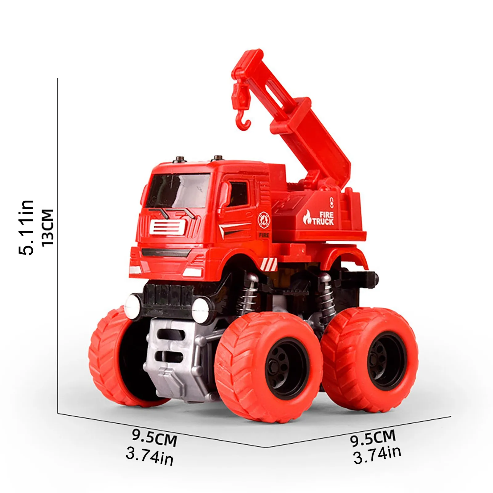 4 шт./упаковка автомобильные игрушки красный пожарный автомобиль мультяшный