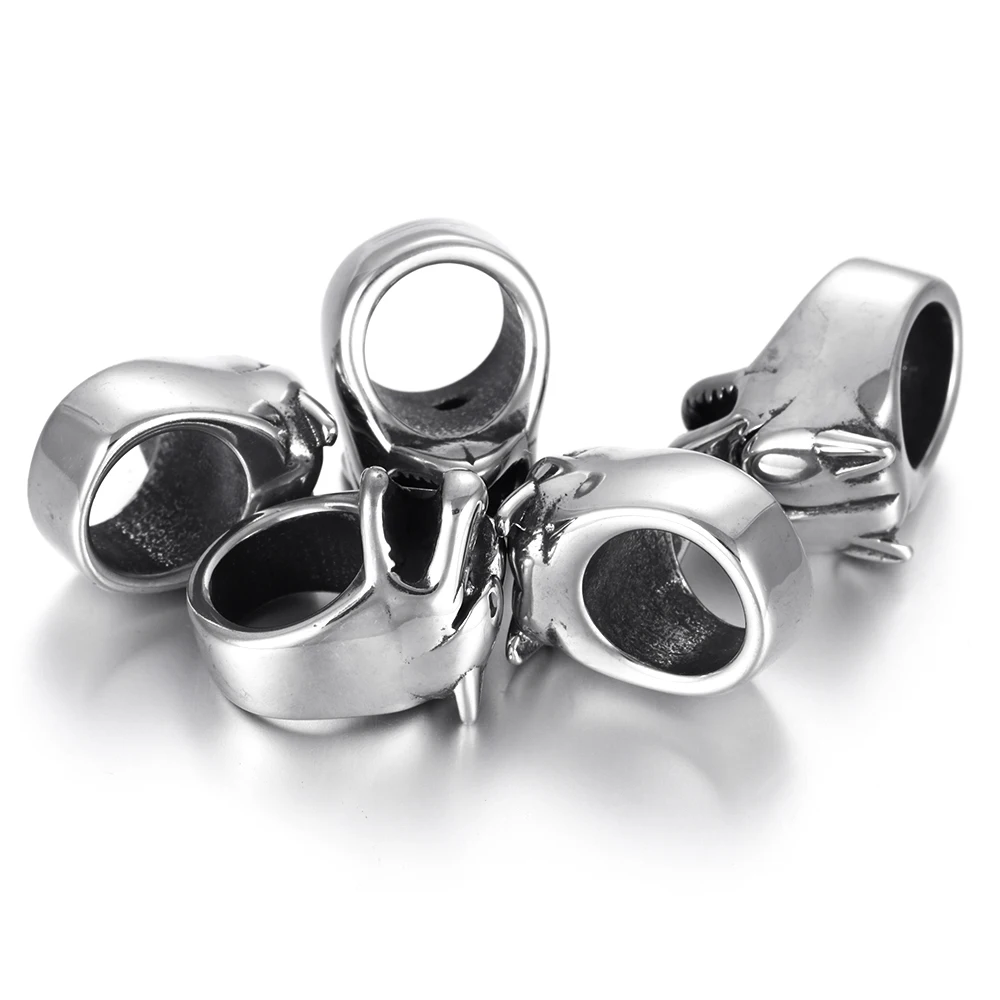 Бисер из нержавеющей стали большой ползунок 8 мм для кожаных браслетов ювелирных