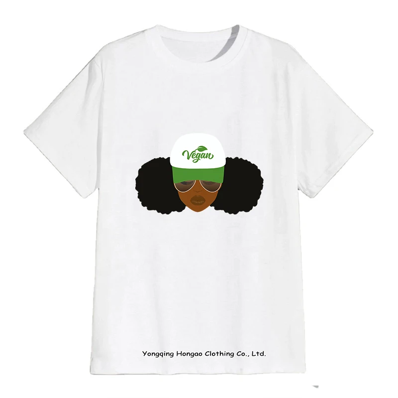 

Wholesale Black Vegan Afrohair African American Women Graphic T Shirts Vintage Oversized T Shirt Soft Cotton