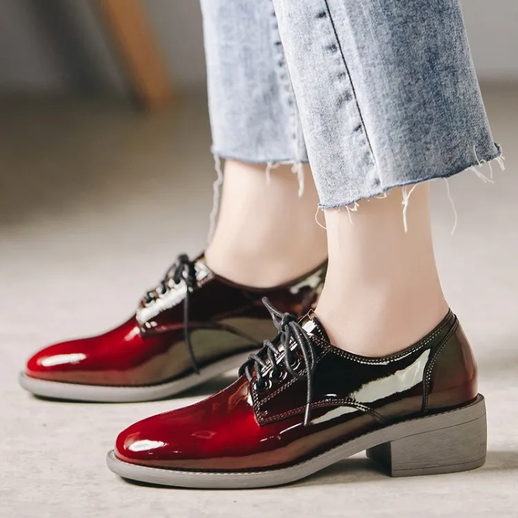 MLJUESE/женские туфли-лодочки Сезон осень-весна Мягкая лакированная кожа Круглый