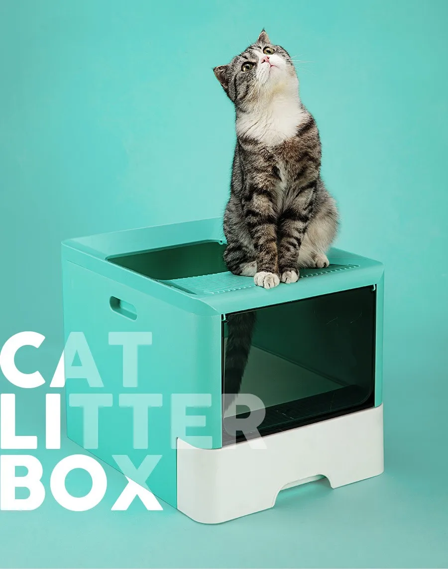 Drawer Type Cat Litter Box Top-entry Folding box Large Fully Enclosed Toilet supplies | Дом и сад