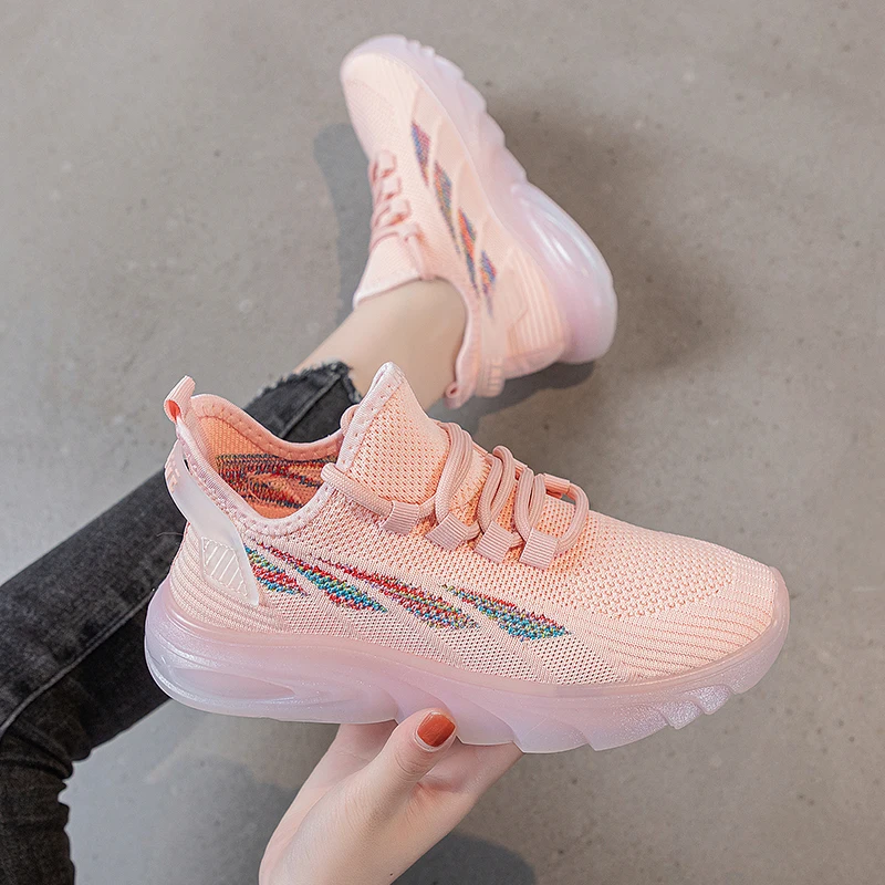 

2021 Transparent Sneakers Women Harajuku Ladies Platform Jelly Shoes woman Laser Casual Shoes Women Running Footwear tenis