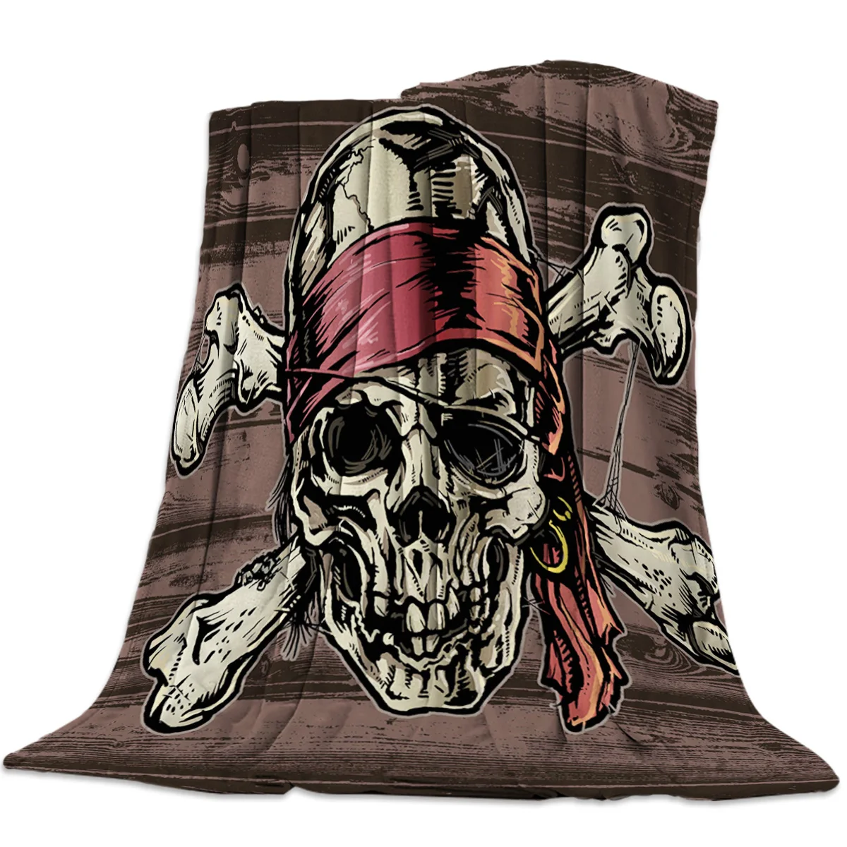 Покрывало для кровати с рисунком пиратского черепа Фланелевое покрывало