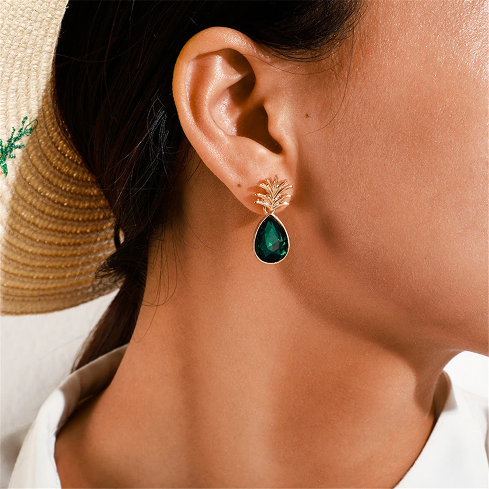 

LIMARIO Luxury Rhinestone Pineapple Drop Earrings for Women Girls New Bijoux Dangle Earring Party Jewelry Gifts Gold Trendy