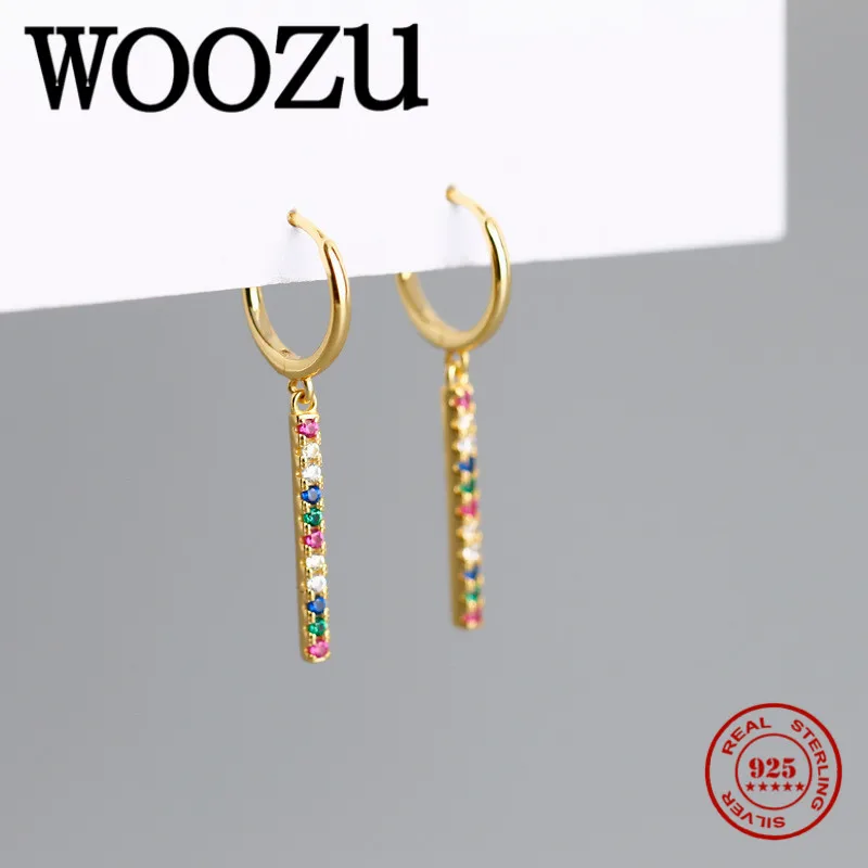 WOOZU новые оригинальные 925 стерлингового серебра роскошный разноцветный Цирконий