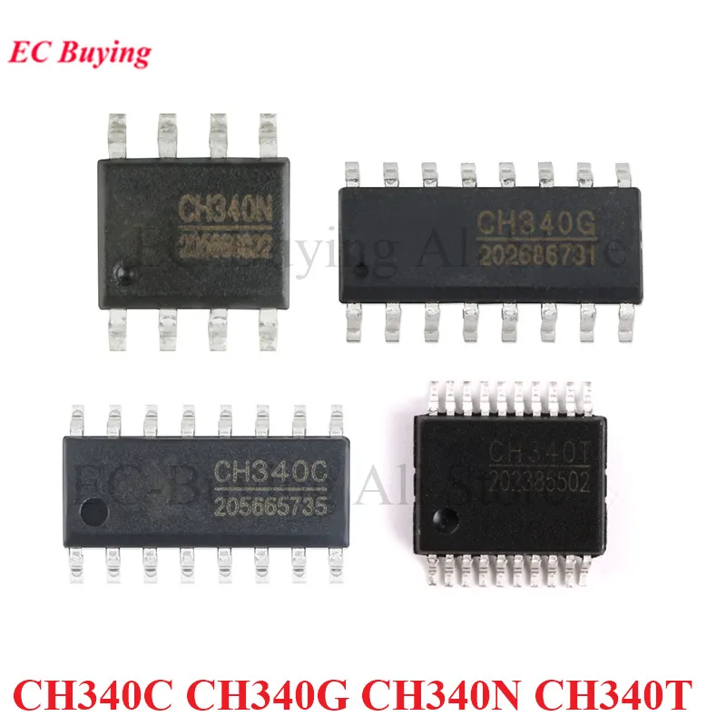 5 шт./партия CH340 CH340C CH340G CH340N CH340T чип IC SOP-16 SSOP-20 SOP-8 SMD USB для интерфейса UART