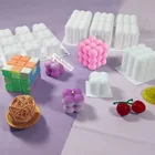 Силиконовые формы сделай сам для свечей, форма для бездымных ароматизированных кубиков из соевого воска для поделок, искусственная Смола 3D
