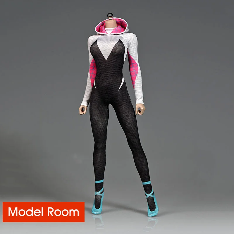

1/6 масштаб Gwen боди косплей девушка-паук комбинезон одежда модель подходит для 12 дюймов Женщина солдат экшн-фигурки Куклы