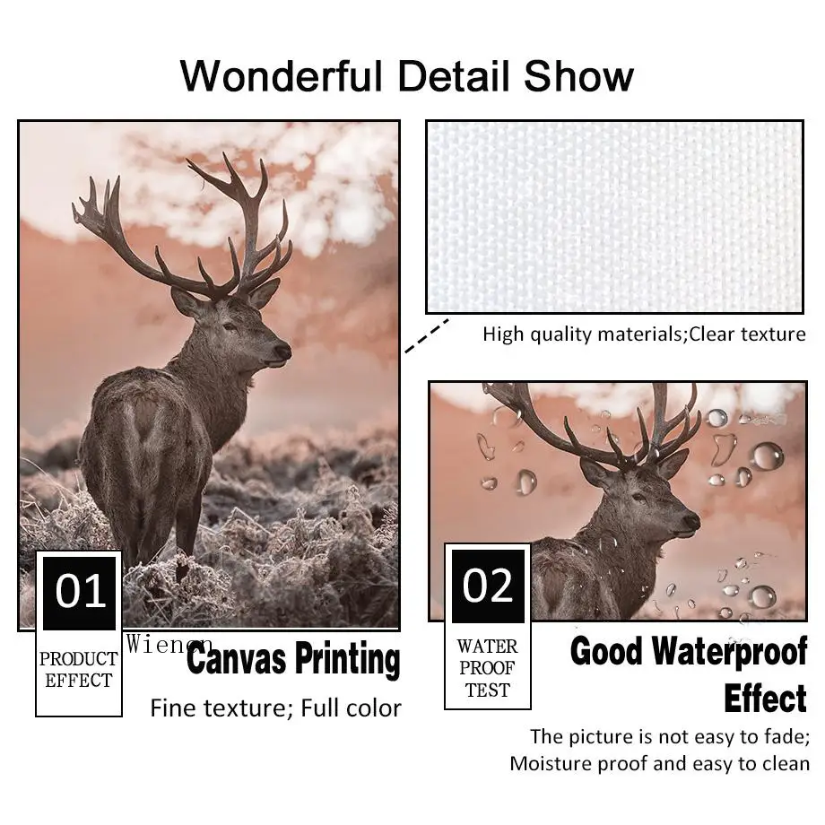 

Elk Squirrel Fall Landscape Art Posters and Prints Religious Building Wall Art Canvas Painting Pictures for Living Room Decor