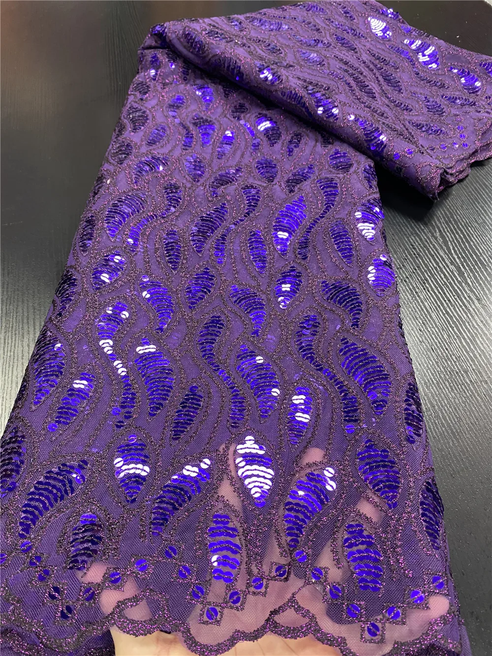 Новинка 2020 ярко-синие высококачественные нигерийские кружевные ткани NIAI с