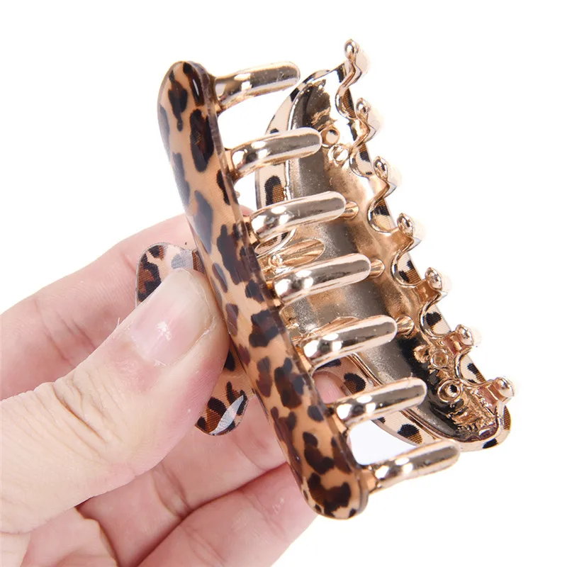 1 шт. 4 размера специальный дизайн женские Акриловые Модные леопардовые заколки