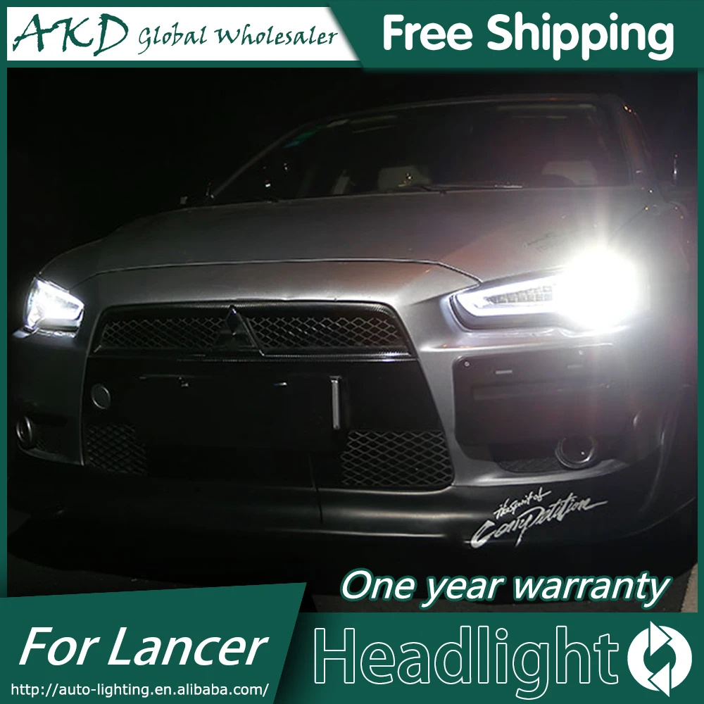 Фары AKD для Mitsubishi Lancer EX светодиодные фары DRL H7 D2H Hid биксеноновый луч ангельский