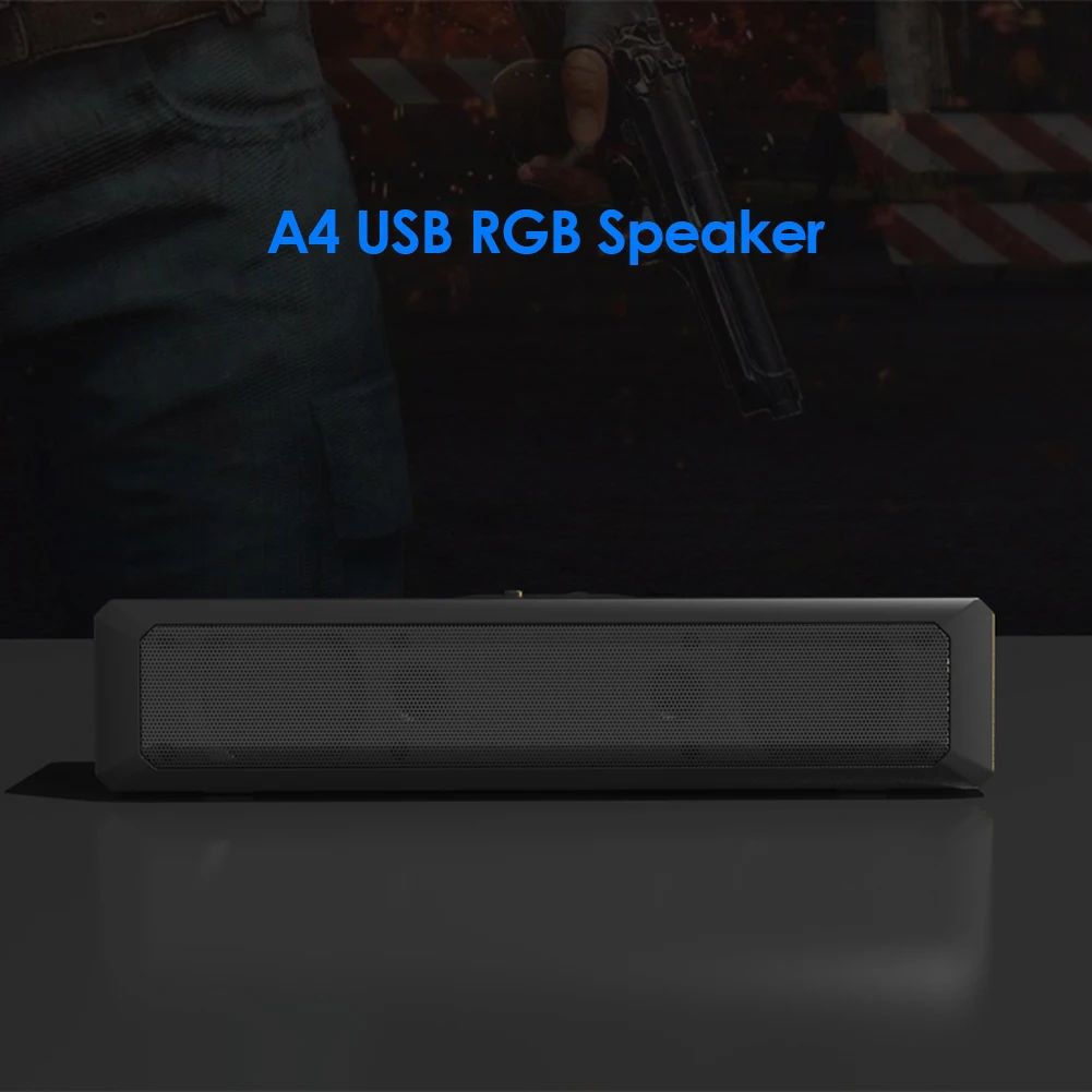 

A4 6W RGB USB Wired Sound Bar for PC Home Theater TV Stereo Surround Speaker Surround Sound FM Radio CD Player