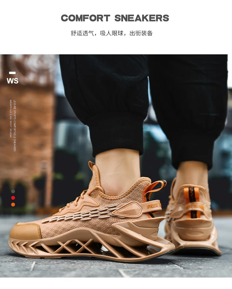 

Shock absorption running tide shoes summer flying woven dragon scale casual blade white shoes coconut sports shoes men's shoes