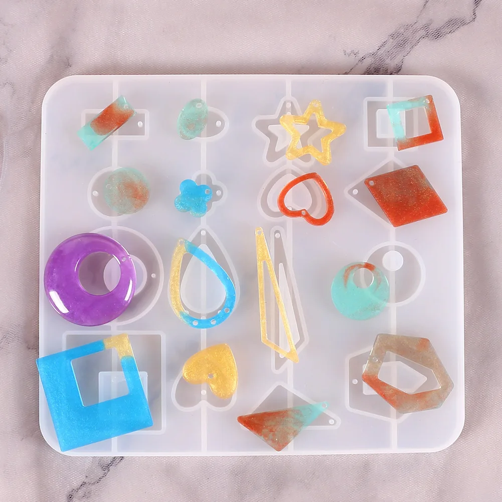 

Прозрачные прямоугольные силиконовые формы для самостоятельного изготовления сережек и Подвесок в виде капли воды и Полумесяца