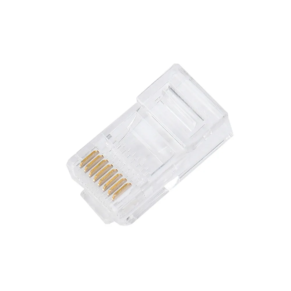 10 шт./лот ультратонкие белые Разъемы Cat5 Cat5e сетевой разъем rj45 металлический