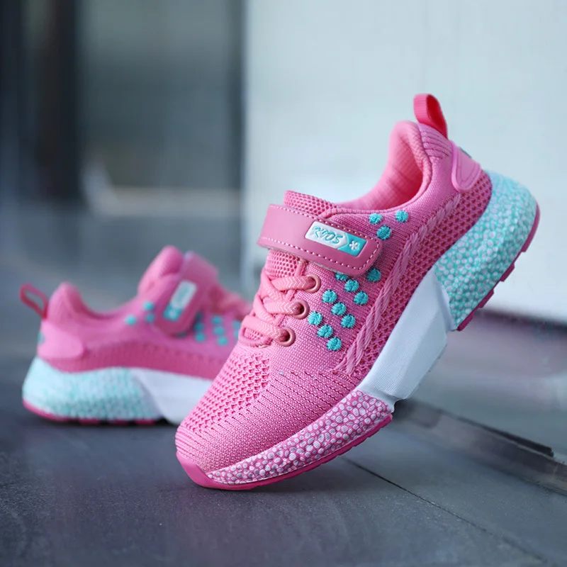 Детские кроссовки для девочек сетчатые Нескользящие спортивная обувь прогулок