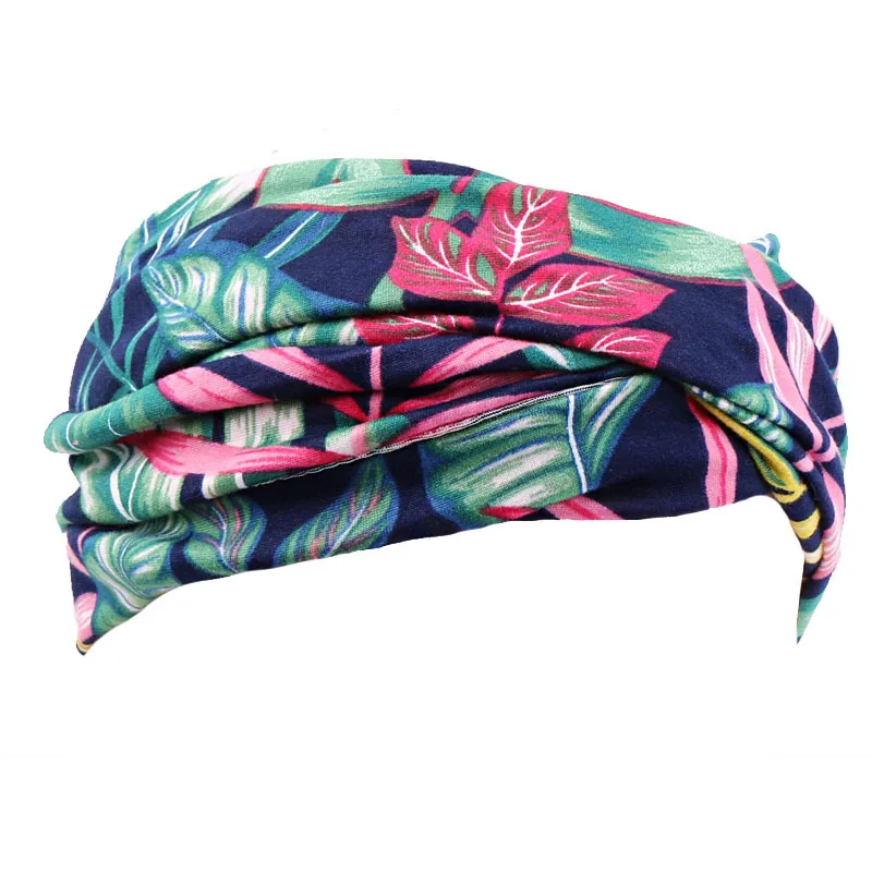 

Wide Cross Tie Elastic Headband Ornaments for Women Print Washing Turban Sports Yoga Head Band Bandanas Running Hair Accessories