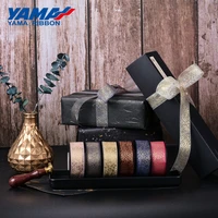 yama polyester organza foil print gold ribbon 10yards 25mm 1 inch solid color for crafs diy gifts packing wedding decoration
