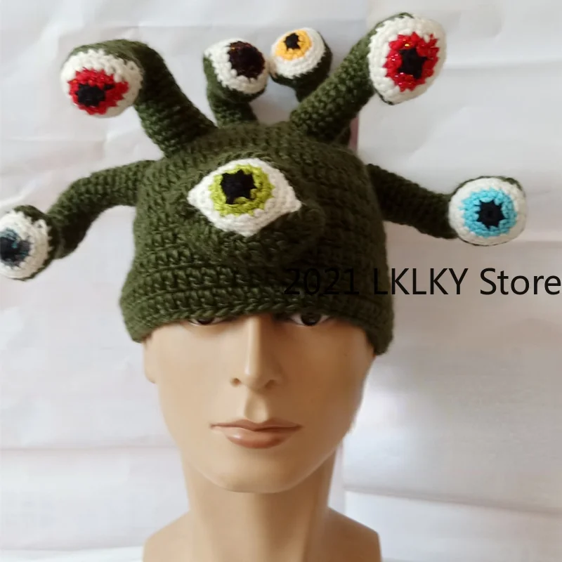 

New high-end hot selling Octopus eye hat autumn winter creative Halloween handmade Hat Wool Octopus hat