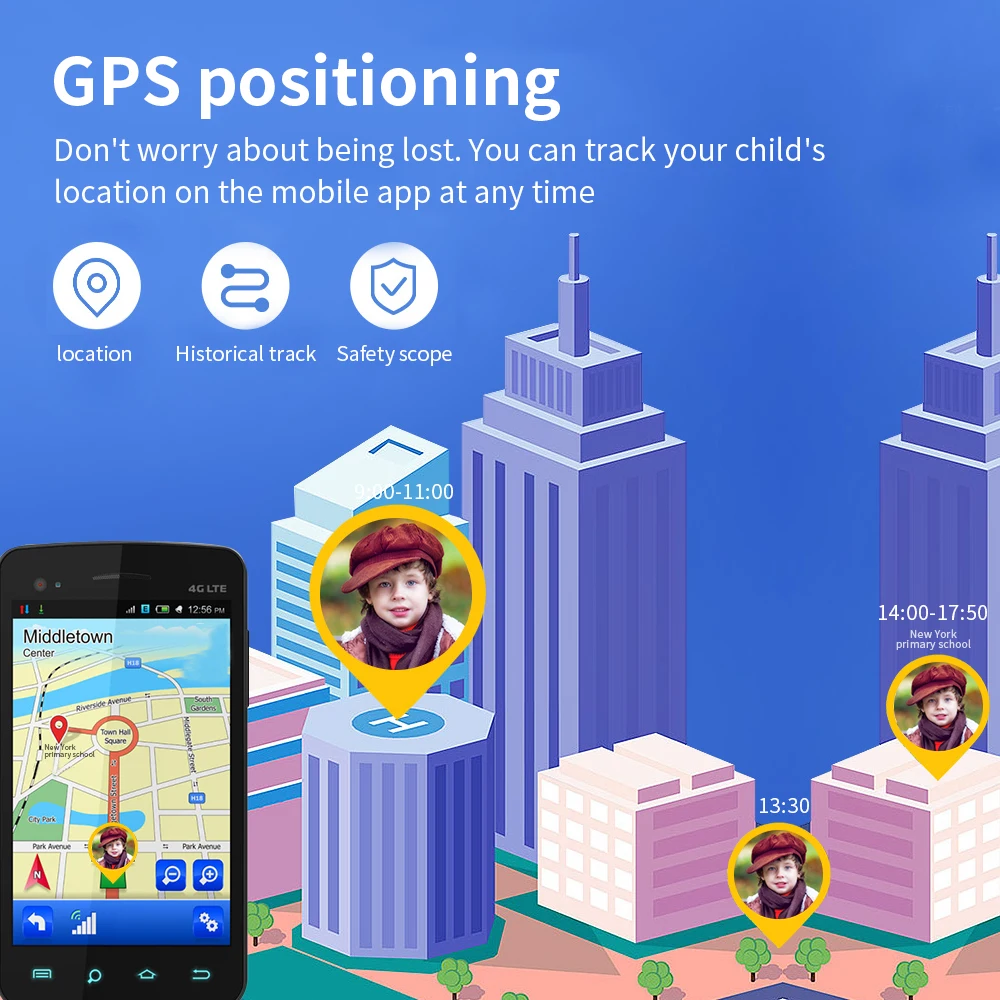 Детские Смарт часы 4G GPS трекер i10 с видеозвонком Wi Fi Sim карта Серебристая батарея 680