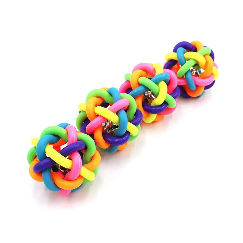 Красочный вязаный шарик-колокольчик игрушка для домашних животных игрушечный