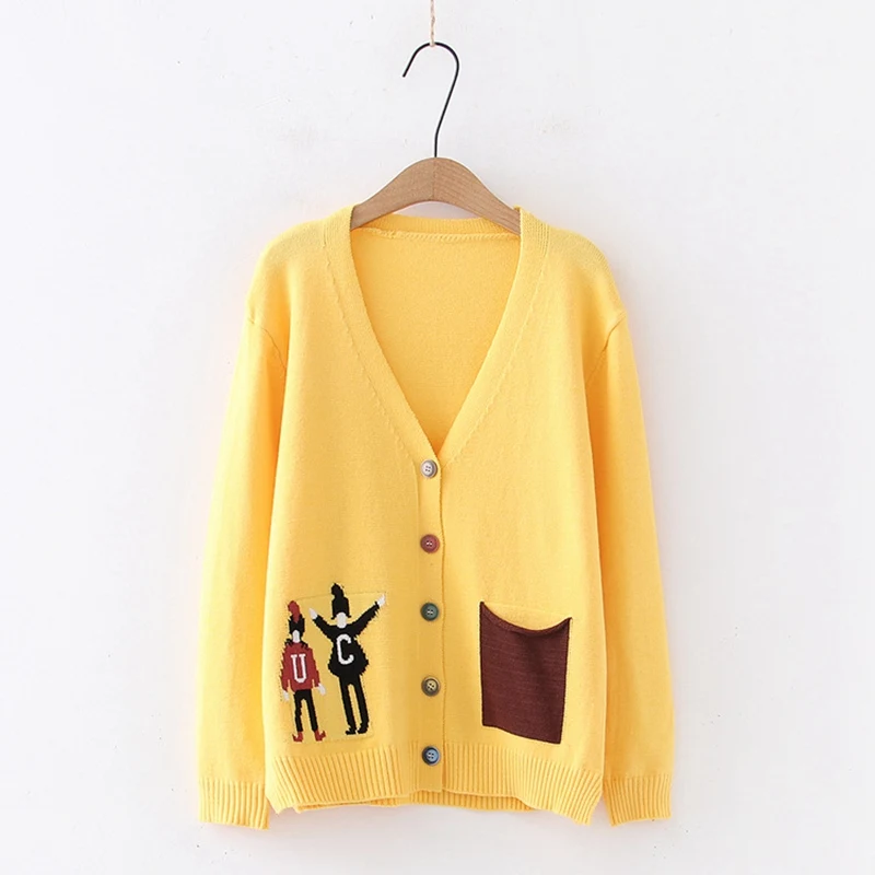 2019 сладкий осенний женский свитер вязание Мори девушка просто кардиган