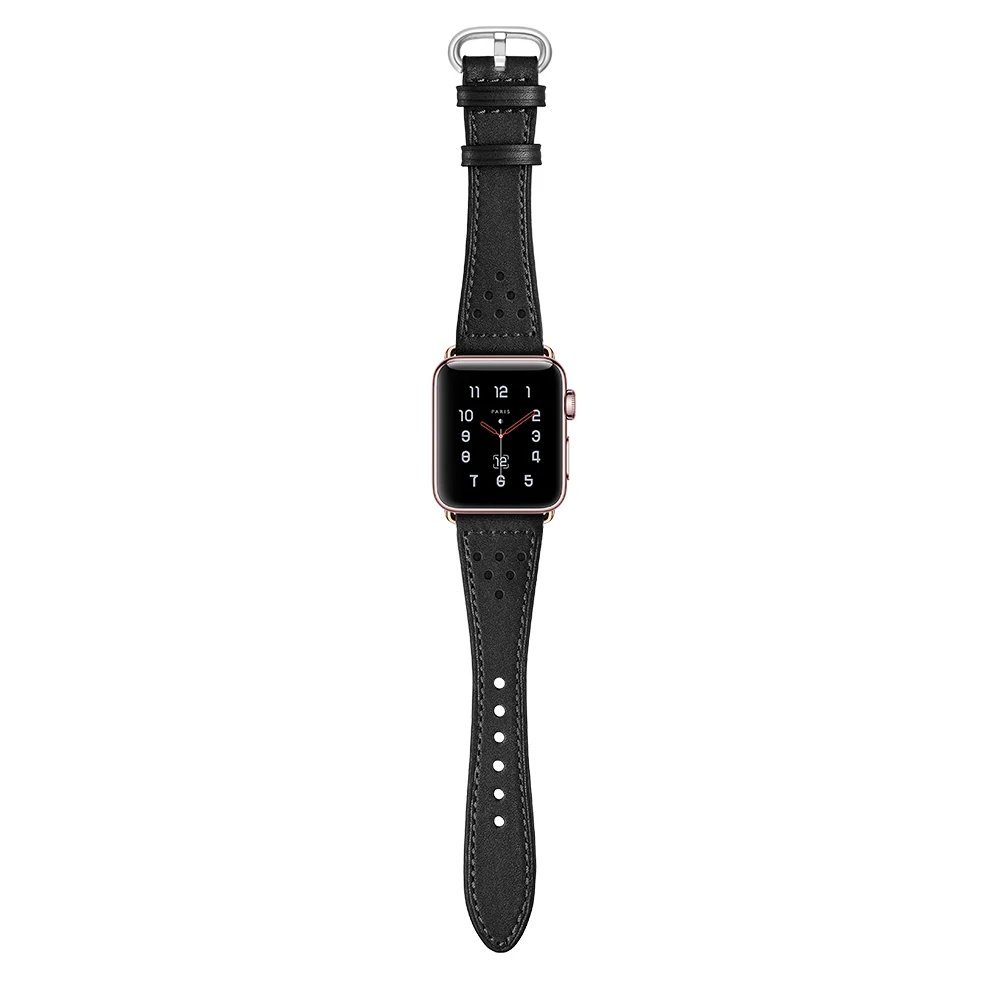 Ремешок Lether с линейкой для Apple Watch ремешок 44 мм 40 браслет Arc Curve 5 iWatch 5/4/3 | Наручные