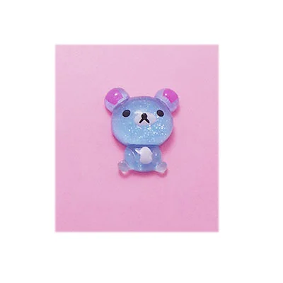 20/50/100 шт миниатюрные из полимерной смолы Kawaii с блестками медведь смолы кабошон с плоской задней поверхностью для украшения телефона Скрапбукинг для рукоделия - Цвет: blue