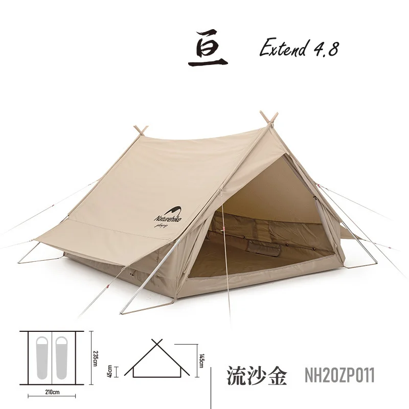 Палатка Naturehike Extend из 4 8 хлопка а-образная индийская двойная палатка для отдыха на