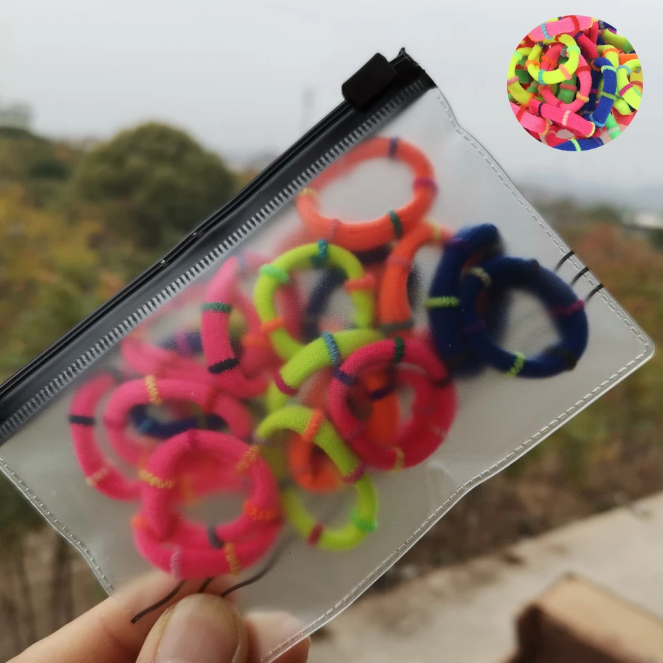 Bag Flower Девушки эластичный аксессуары для волос для детей черный, белый цвет резинкой хвост держатель резинка для волос связей scrunchies haarband cinta Пело - Цвет: Bag Flower
