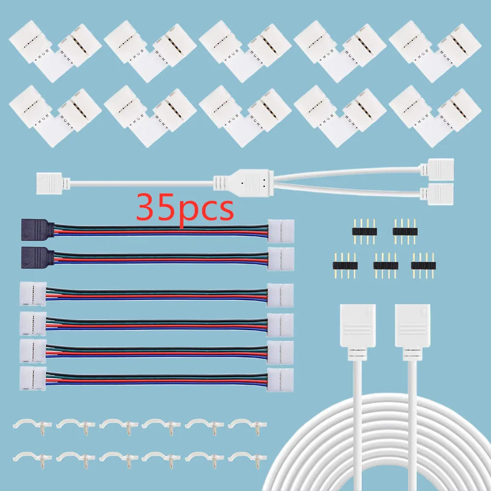 95 шт. RGB 5050 4 контактный Светодиодные ленты светильник пайки разъем комплект с T/l