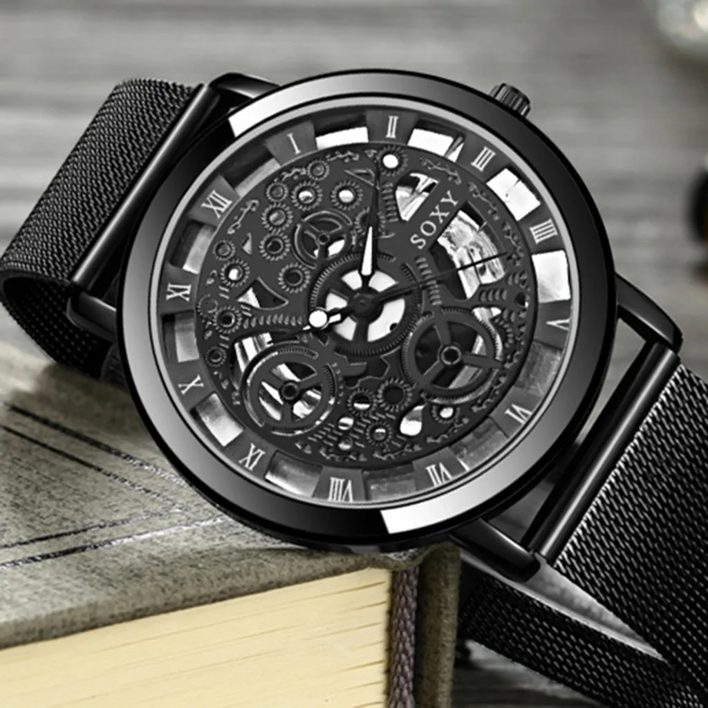 

Fashion Watch Silver Golden Luxury Hollow Steel Waterproof Watches Men Women Unisex Hombre Luxury Quartz Wristwatch Clock Retro