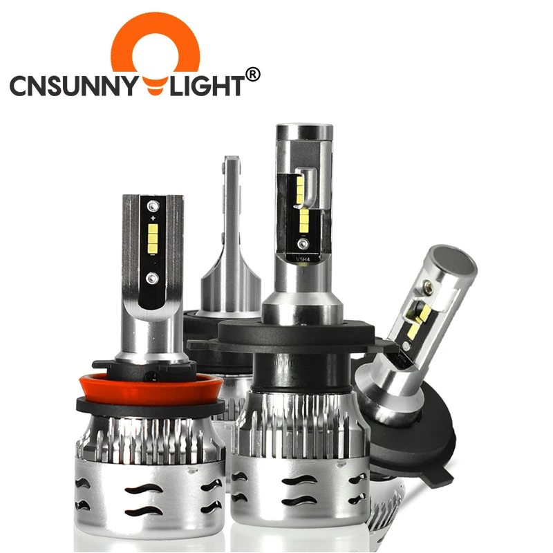 CNSUNNYLIGHT Canbus светодиодный автомобильный фонарь H4 Hi Lo H7 H11 H1 9005 9006 6000K белый|Передние