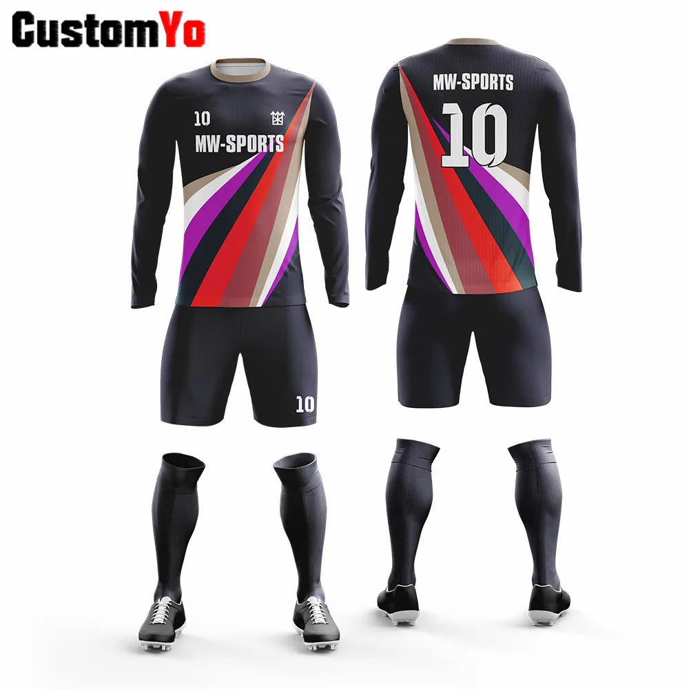 Профессиональный индивидуальный футбольный комплект мужская форма вратаря с