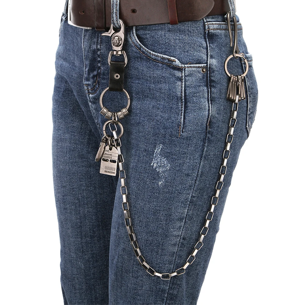 Модный Байкерский металлический кошелек цепи ремень хип-хоп брюки джинсовая