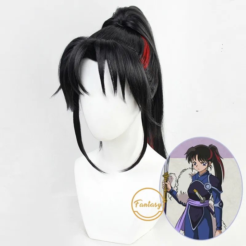 

Аниме Yashahime принцессы косплей демона синтетический термостойкий парик черные волосы Хэллоуин вечерние + бесплатная парик Кепки