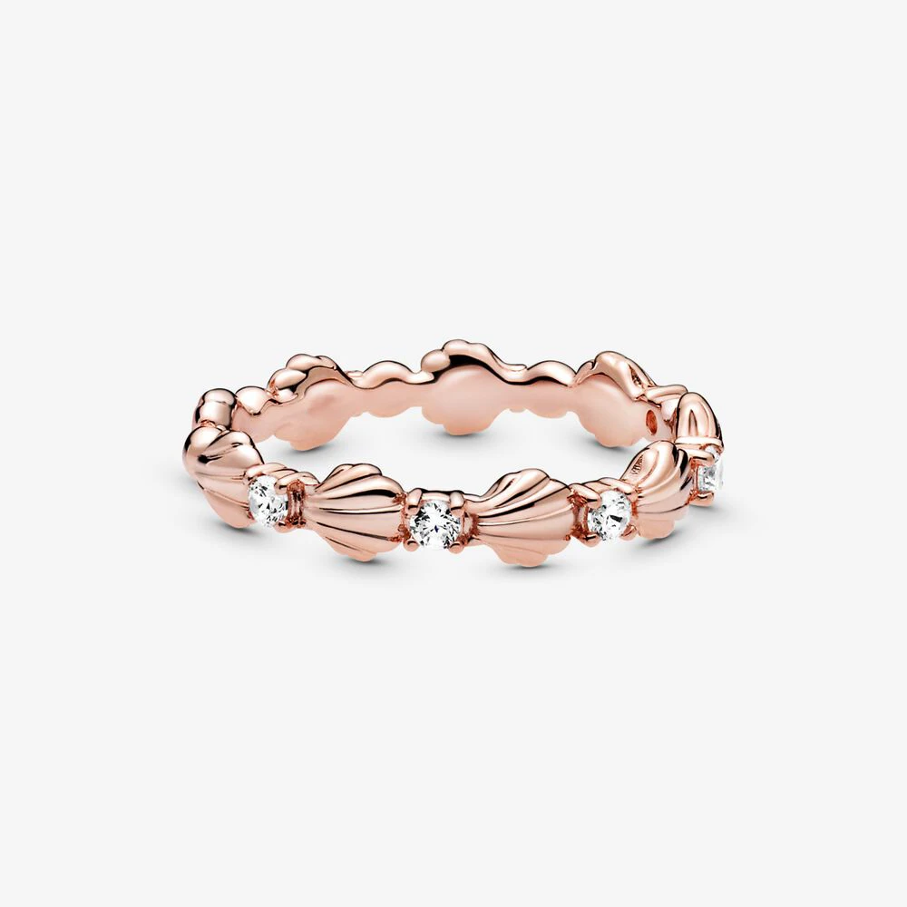 

2020 Summer 925 Sterling Silver Sparkling Seashell Band Ring For Women Brand Original Silver S925 Rings Jewelry Gift