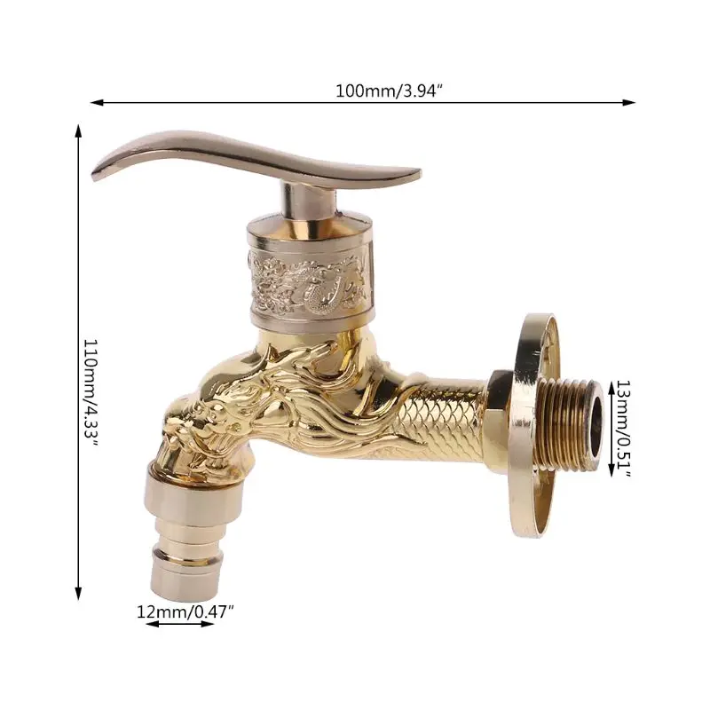 

Faucet Water Tap Washing machine faucet Wall Mounted Antique European Water Tap Carved Golden Decorative Garden Faucet