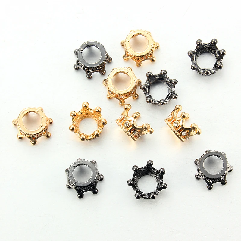 10 шт./лот многоцветные хрустальные короны очаровательные бусины разделители