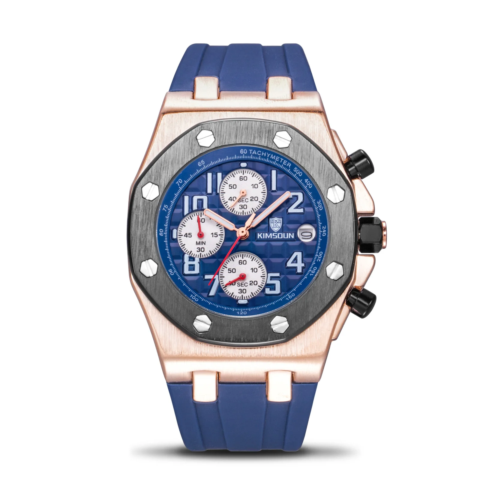 Switzerland Royal Rolexable Japan Miyota кварц модные часы мужские силиконовые три глаза многофункциональный водонепроницаемый montre homme - Цвет: Цвет: желтый