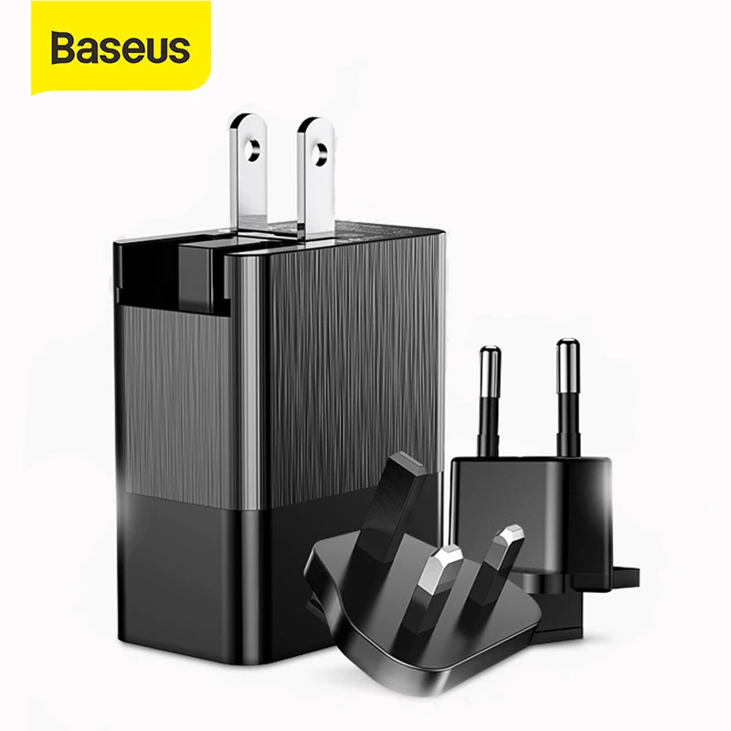 Baseus 3 порта USB зарядное устройство в 1 EU US UK вилка 2.4A Быстрая зарядка для