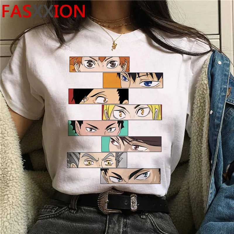 Haikyuu футболки мужская кавайная одежда для пар с графическим рисунком уличная